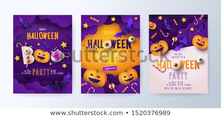 Stock fotó: Happy Halloween Banner Set