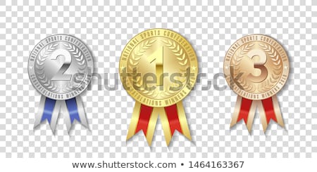 Сток-фото: Gold Medal Template Reward For First Place Vector Illustration