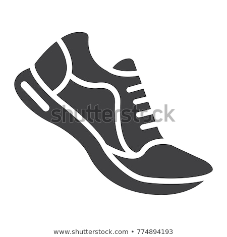 Сток-фото: Fitness Sneakers Shoes For Training Running Shoe Flat Design With Long Shadow