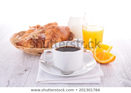 Foto d'archivio: Coffee Orange Juice And Croissant