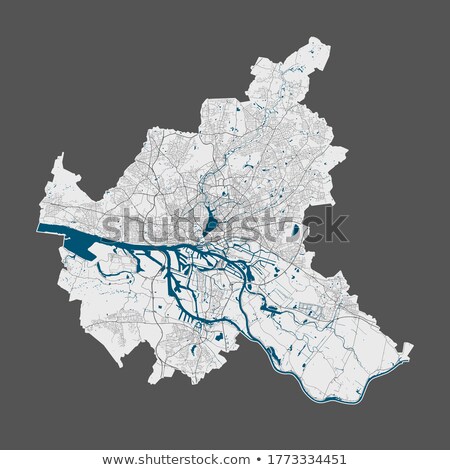 Foto stock: Germany Map With Hamburg