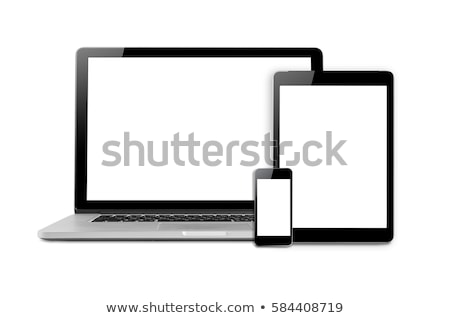 Сток-фото: Mobile Phone And Tablet With Blank Screen Modern Flat Devices W