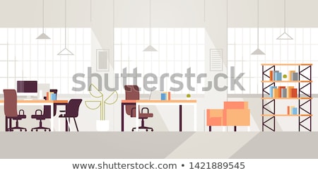 Сток-фото: Flat Illustration Of Office Interior