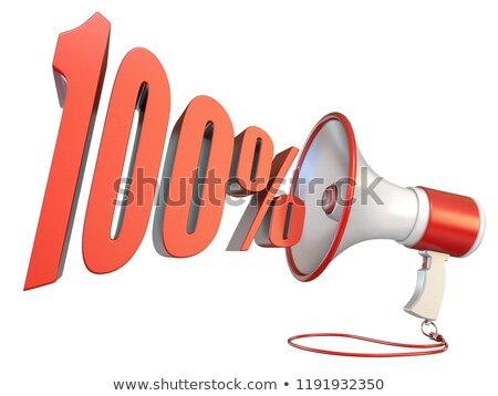 Foto stock: 100 Percent Sign And Megaphone 3d