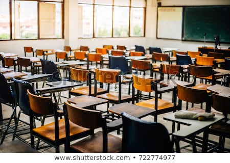 Stockfoto: Row Of Old School Desks