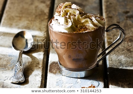 Foto stock: Afé · expresso · com · chantilly