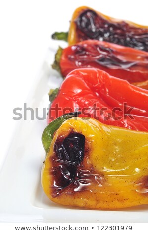Stockfoto: Roasted Sweet Bite Peppers Of Different Colors