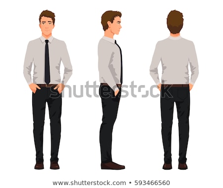 Foto stock: Side Of Young Business Man With Hands In Pockets