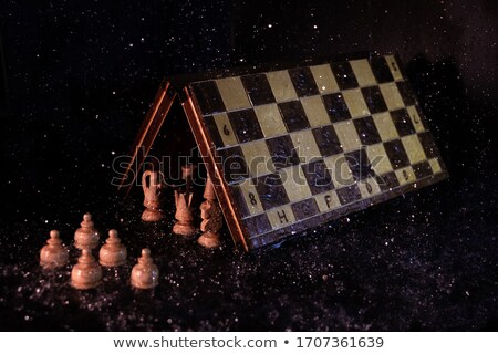 Foto stock: Chessboard Under The Rain