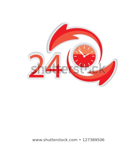 Stock photo: 24 Hours Open Golden Vector Icon Button