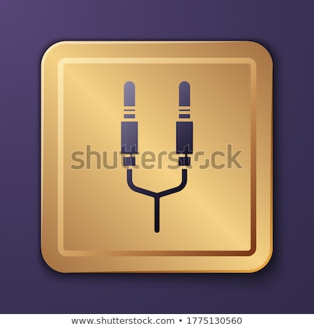 ストックフォト: Plug Sign Purple Vector Icon Button