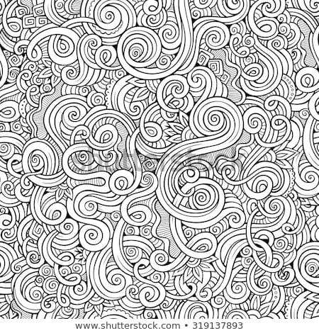 Vector Spiral Decorative Doodles Pattern Stok fotoğraf © balabolka