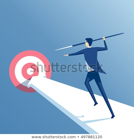 Stok fotoğraf: Businessman Throwing Spear To Darts