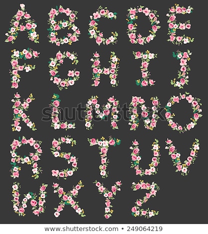 Stockfoto: Flower Font Capital English Alphabet