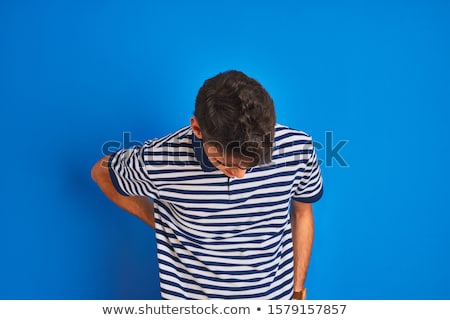 Foto stock: Etrato · de · estudio · de · adolescente · muscular