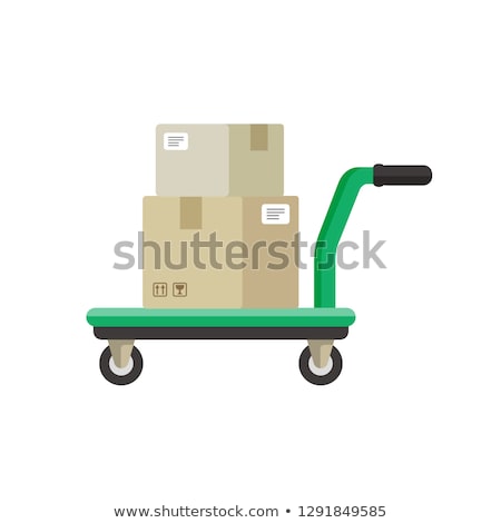 [[stock_photo]]: Hand Platform Cart Vector Cartoon Illustration