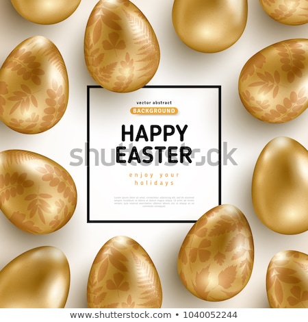 [[stock_photo]]: Gold Glitter Easter Eggs Luxury Greeting Card