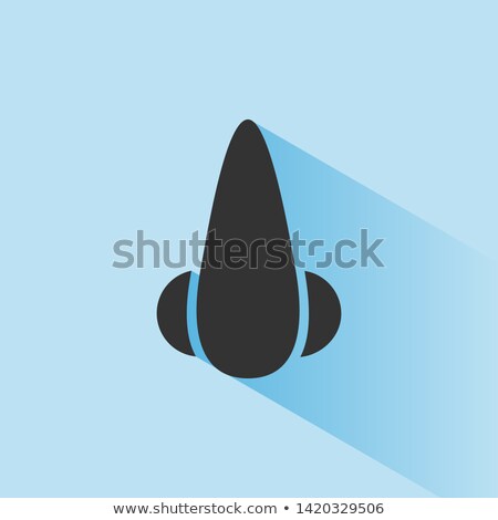 Stockfoto: Body Senses Smell Nose Icon With Shade On Blue Background