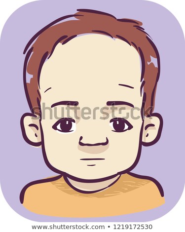 Stock photo: Kid Boy Large Head Prominent Forehead Illustration