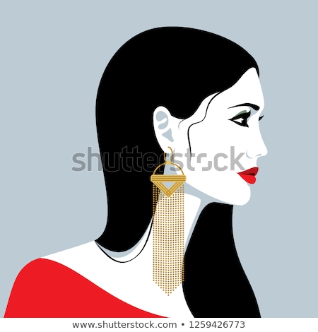 Foto stock: Portrait Of Luxury Woman With Jewelry Model In Expensive Earrings