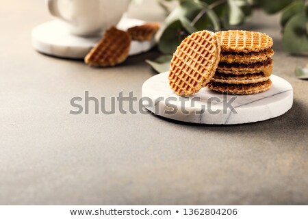 Foto stock: Traditional Dutch Cookies Syrupwaffles