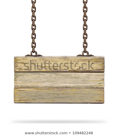 Сток-фото: Rusty Chain And Weathered Wood Background