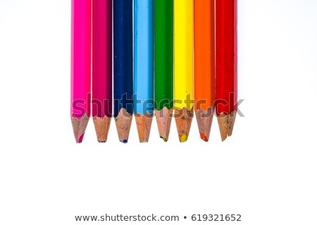 Foto stock: Broken Colored Crayon On White Background