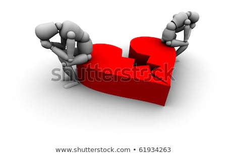 3d Person Sitting On Heart Shape ストックフォト © eyeidea