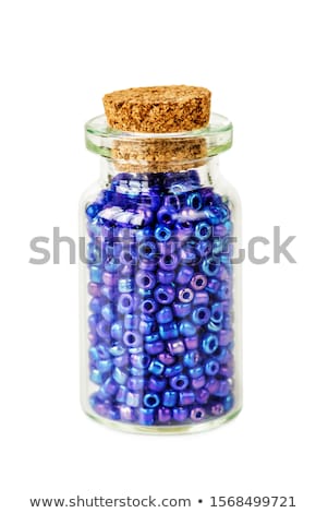 Stock photo: Blue Beads Isolated On White Background