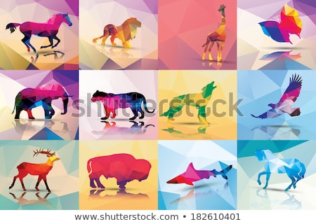 Geometric Polygonal Giraffe Triangle Pattern Design Vector Ill Foto stock © bluelela