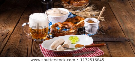 Foto stock: Oktoberfest Sausages And Beer