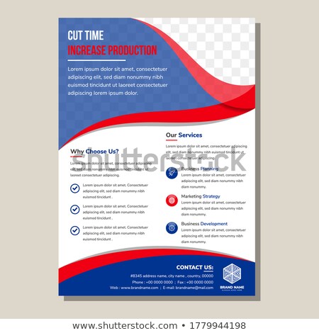 Stockfoto: Blue Wavy Stylish Business Brochure Vector Design In Size A4