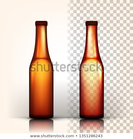 Foto stock: Beer Bottle Vector Oktoberfest Brew Alcoholic Sign Brown 3d Transparent Isolated Realistic Illus