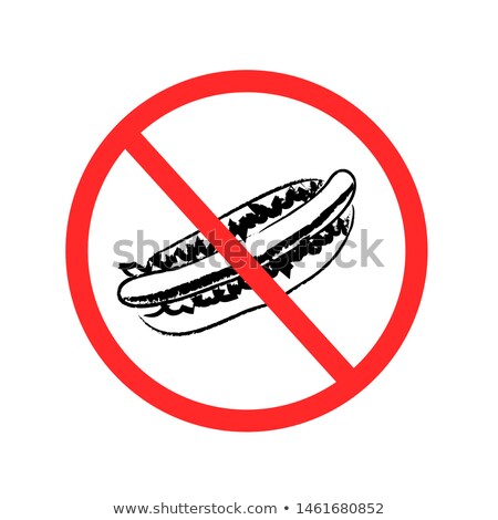 Foto stock: Drawn Fast Food Hot Dog Prohibition Sign