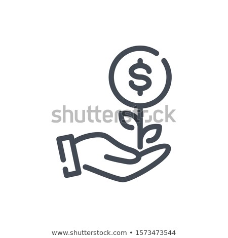 Сток-фото: Coin Cash Dollar Growing Up Vector Thin Line Icon