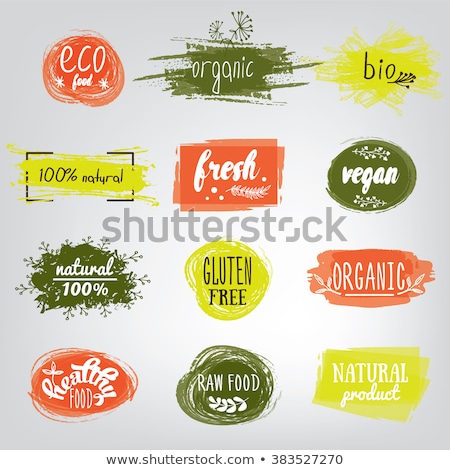 Foto stock: Green Sticker Nature Emblem Eco Poster Vector