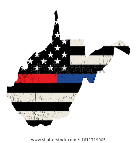 Zdjęcia stock: State Of West Virginia Police And Firefighter Support Flag Illus