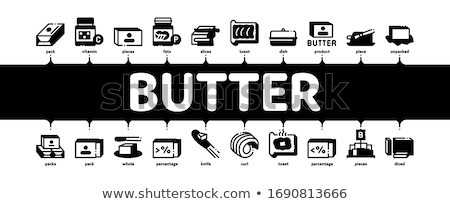 Stockfoto: Butter Or Margarine Minimal Infographic Banner Vector