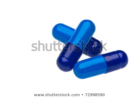 Three Blue Capsules Over White Stock photo © 3523studio