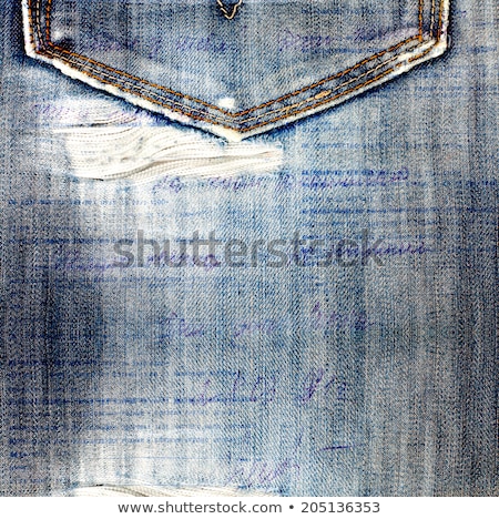 Stockfoto: Old Jeans Background With Hole In The Style Scrapbook