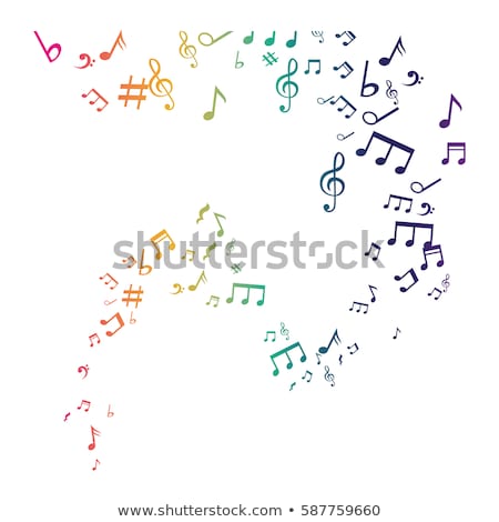 Stock photo: Music Notes Green Vector Icon Design