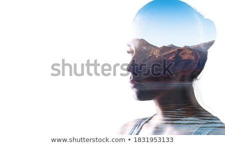 Foto stock: Face On A Sunset