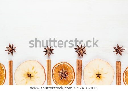 Foto d'archivio: Christmas Food - Mulled Wine Background Decorative Frame Of Spice Ingredients - Anise Stars Cinna