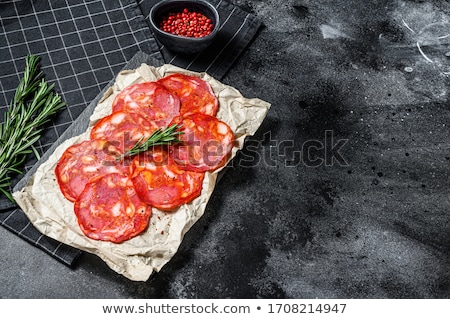 Stockfoto: Slices Of Chorizo Salami