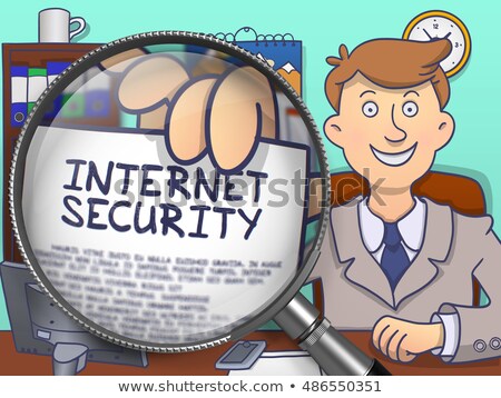 Stock photo: Internet Security Through Lens Doodle Style