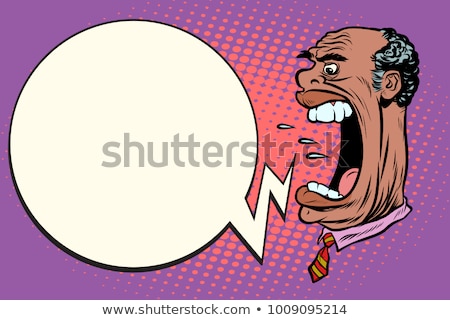 Zdjęcia stock: Angry Boss Screaming The Giant Head