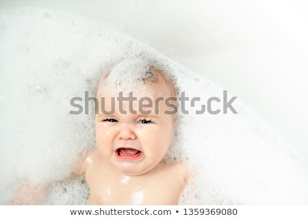 Stock photo: Toddler Crying In Bubble Bath