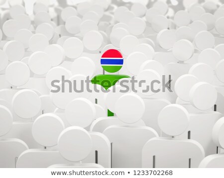 Foto stock: Man With Flag Of Gambia In A Crowd