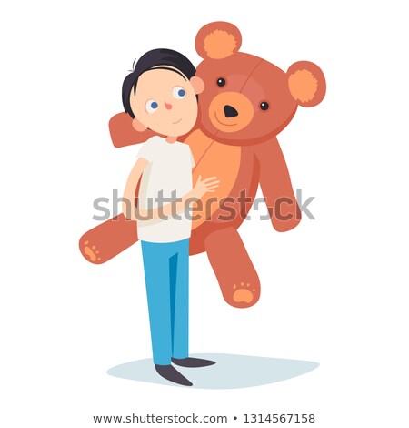 ストックフォト: Boy Holding A Teddy