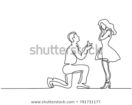 ストックフォト: Marriage Proposal Or Engagement Vector Concept
